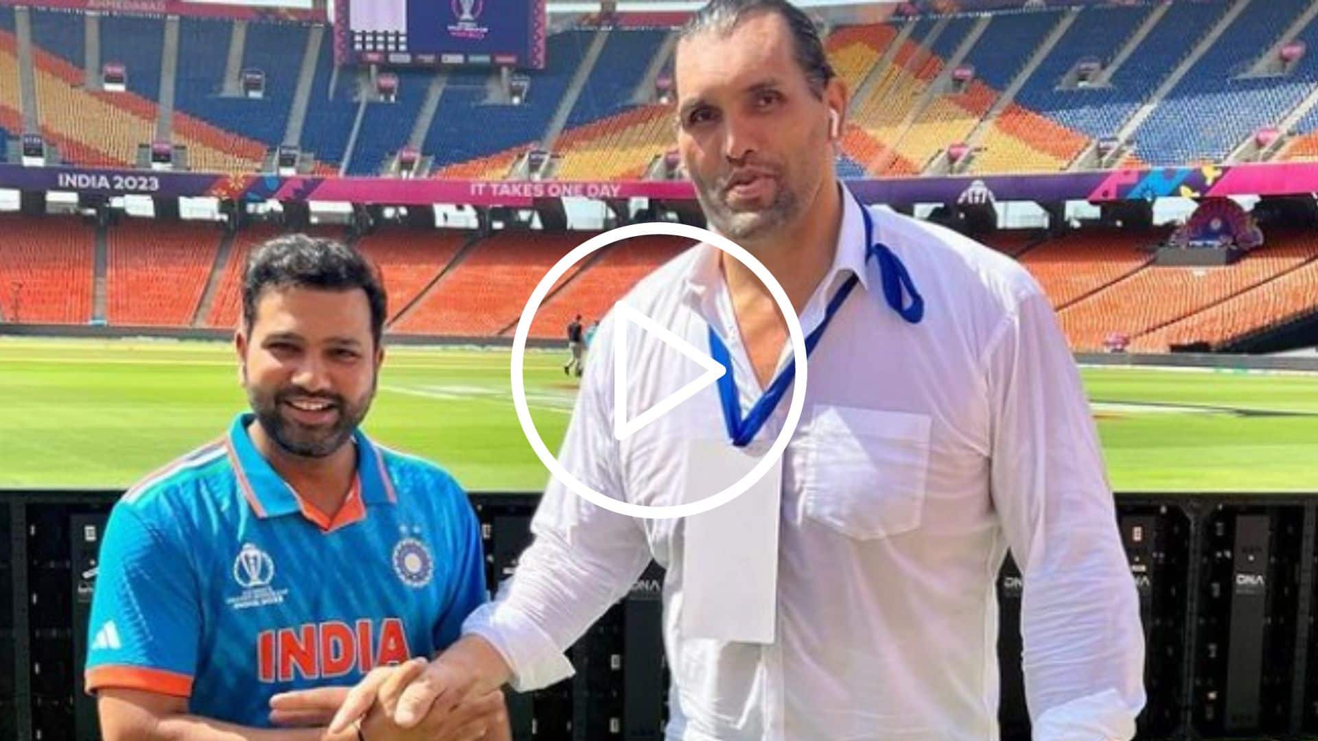 [Watch] The Great Khali Shares A Message For Pak After Meeting Rohit Sharma